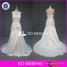 ED Bridal Real Picture Elegant Sweetheart Robes en taffetas en plis élégantes Robes de mariée en blanc